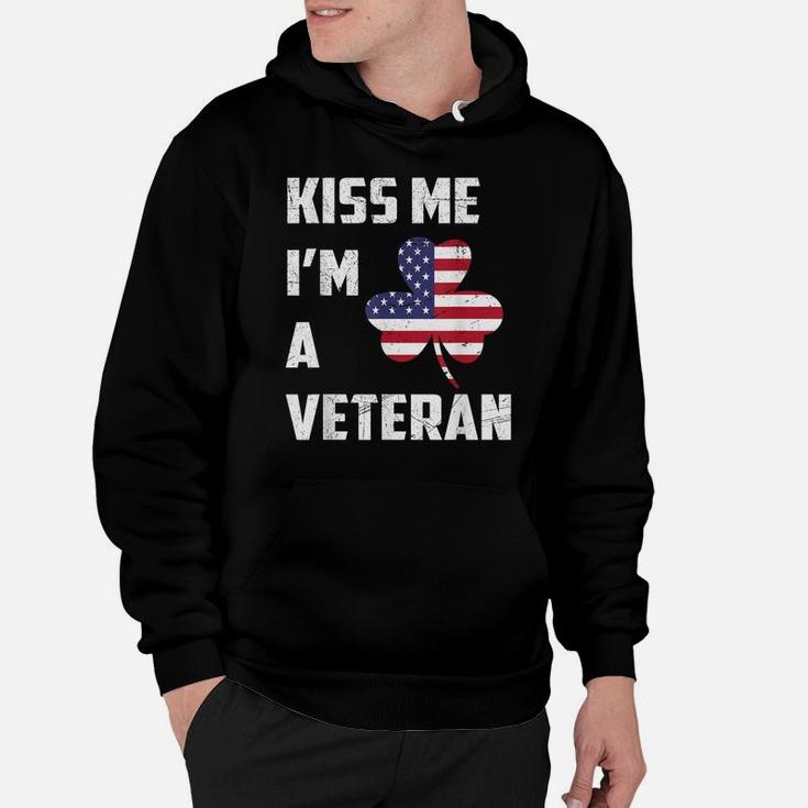 Kiss Me I'm Veteran American Flag Tee St Patricks Day Gift Hoodie