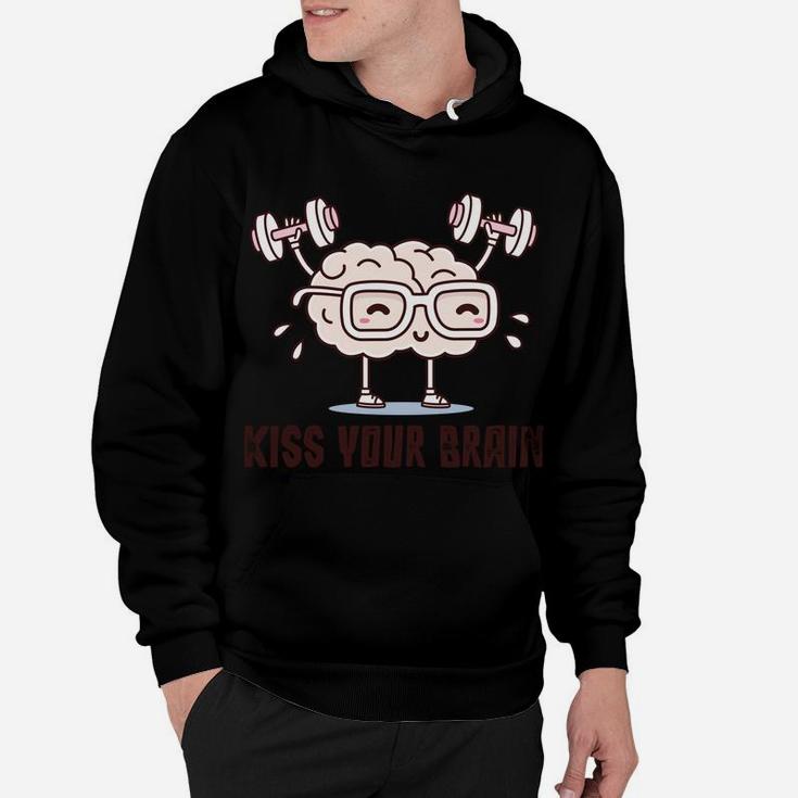 Kiss Your Brain Funny Kawaii Teacher Design Distressed Sweatshirt Hoodie