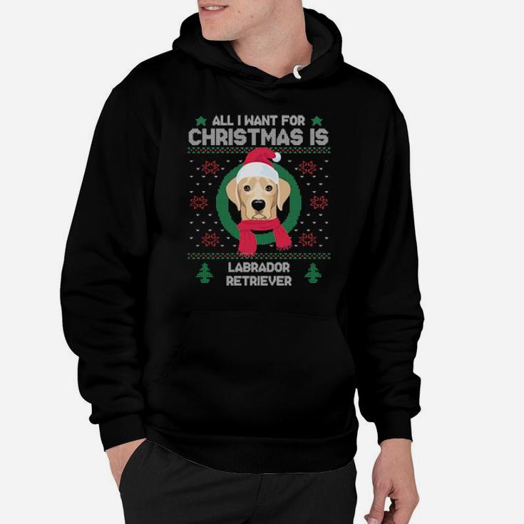 Labrador Retriever Santa Hat Ugly Sweater Xmas Hoodie