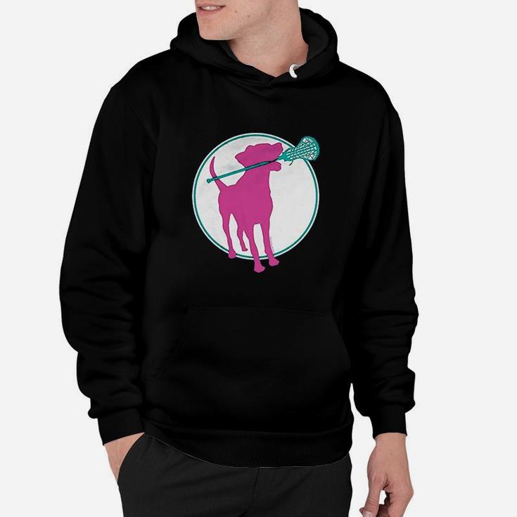 Lacrosse Dog With Girl Stick Hoodie
