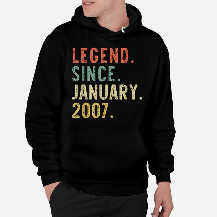 Legend Since January 2007 14Th Birthday Gift 14 Years Old Hoodie