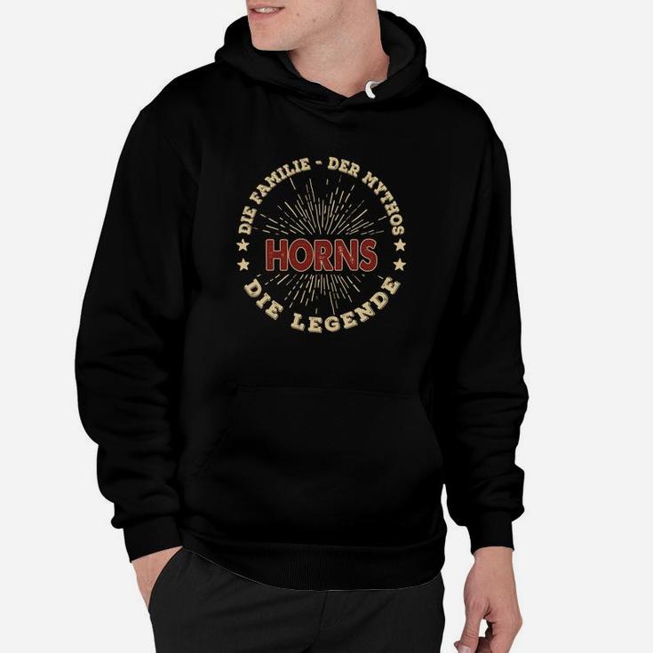 Legendäres Horns Mythos Hoodie, Schwarzes Tee mit Einhorn-Design