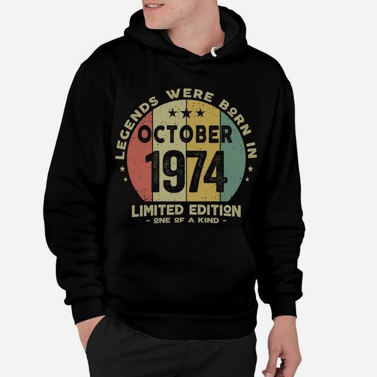 Legends Were Born In October 1974 Classic 47Th Birthday Hoodie