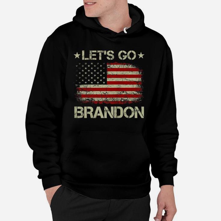 Let's Go Brandon Vintage American Flag Patriotic On Back Hoodie
