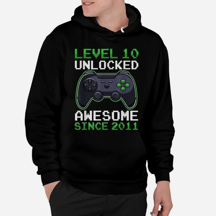 Level 10 Unlocked 10 Years Old Video Gamer Birthday Gift Hoodie