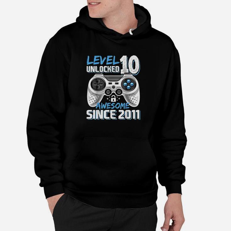 Level 10 Unlocked Awesome 2011 Video Game 10Th Birthday Hoodie