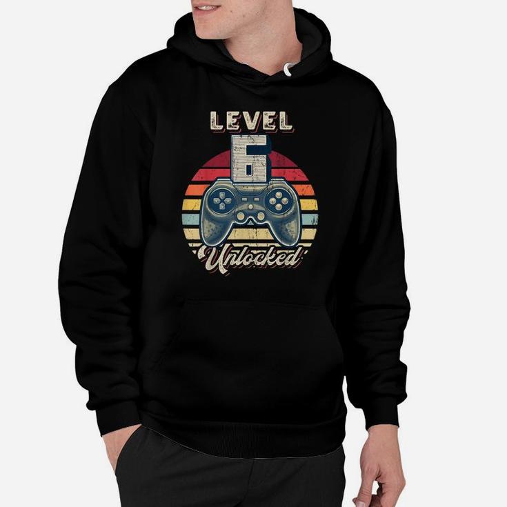 Level 6 Unlocked Video Game 6Th Birthday Gamer Boys Hoodie