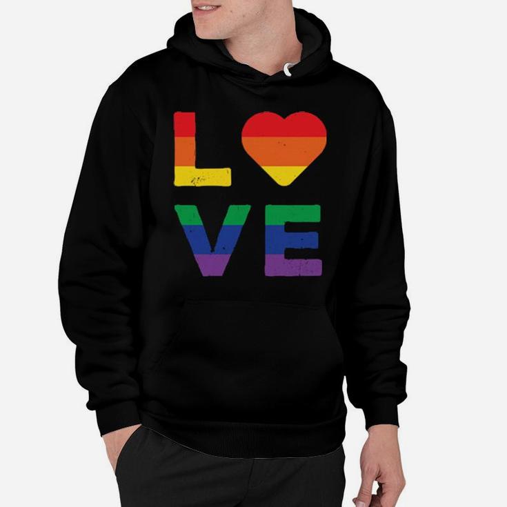 Lgbt Love Rainbow Heart Gay Lesbian Equality Gift Hoodie