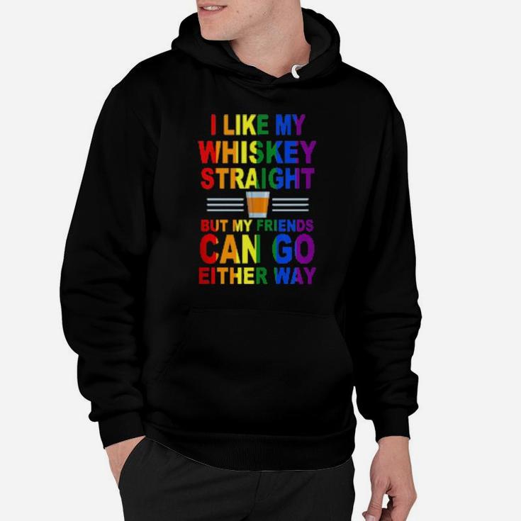 Lgbtq Lesbian Gay Pride Straight Whiskey Joke Design Hoodie