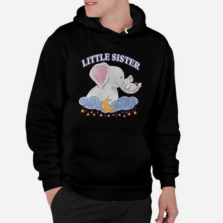 Little Sister Cute Elephants With Moon And Stars Hoodie