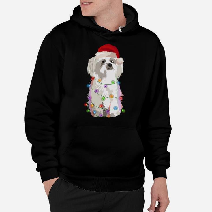 Maltese Christmas Lights Xmas Dog Lover Sweatshirt Hoodie