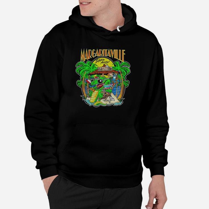 Margaritaville Gator On Beach With Parrot Hoodie