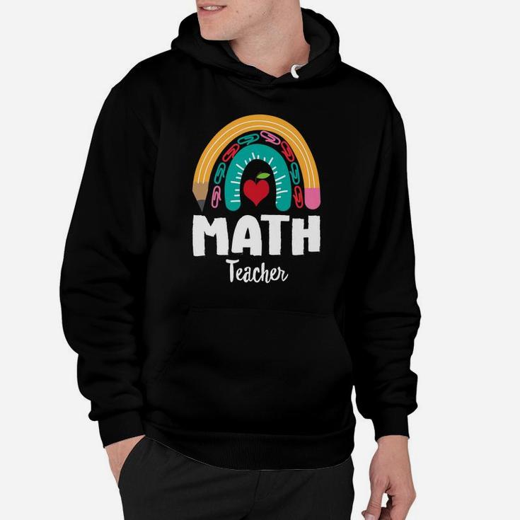 Math Teacher, Funny Boho Rainbow For Teachers Hoodie
