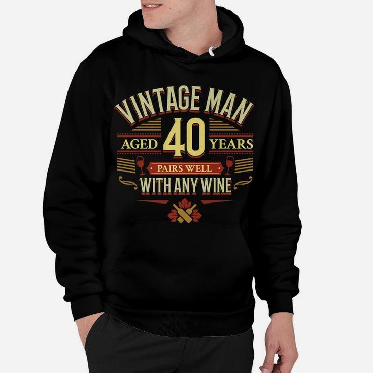 Mens 40Th Birthday Premium Tshirt | Man Aged Pairs With Wine Hoodie