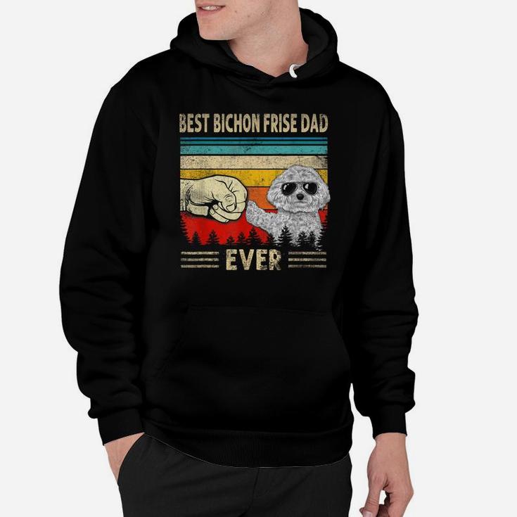 Mens Best Bichon Frise Dad Ever Bump Funny Dog Dad Father's Day Hoodie