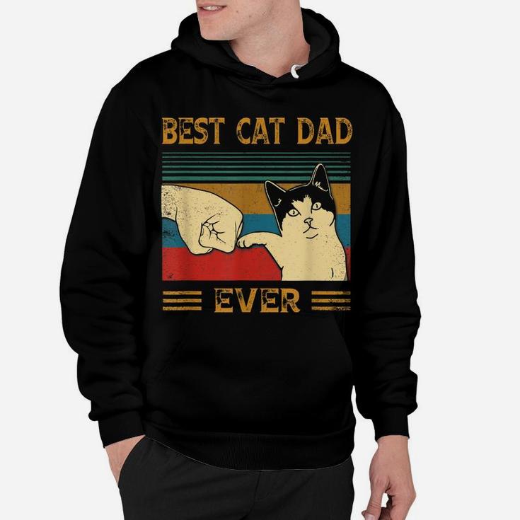 Mens Best Cat Dad Ever Bump Fist Funny Cat Daddy Gift Vintage Hoodie