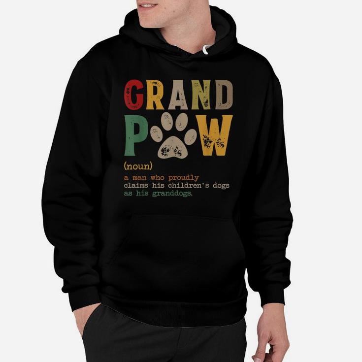 Mens Grand Paw Grandpa Dog Dad Definition Pawpa Father's Day Hoodie