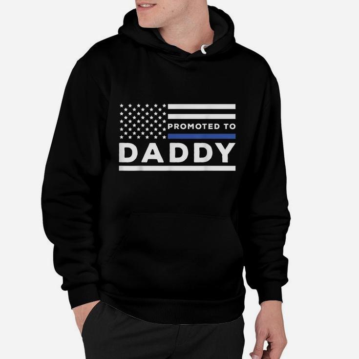 Mens Promoted To Daddy Funny Police Officer Future Father Dad Hoodie