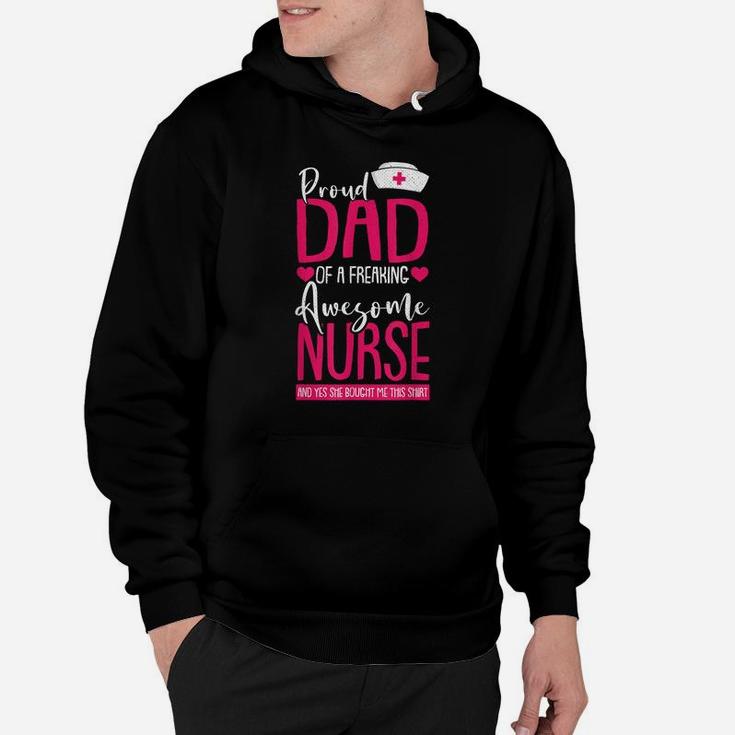 Mens Proud Dad Of A Nurse Funny Daddy Papa Pops Father Men Gift Hoodie