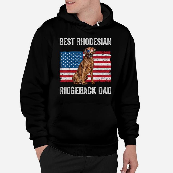 Mens Rhodesian Ridgeback Dad American Flag Dog Lover Owner Funny Hoodie