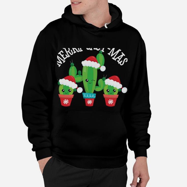 Merry Cact-Mas | Funny Kawaii Christmas Cactus Sweatshirt Hoodie