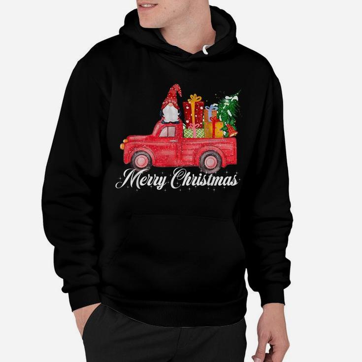 Merry Christmas Red Gnome Truck Funny Gifts Men Women Kids Hoodie