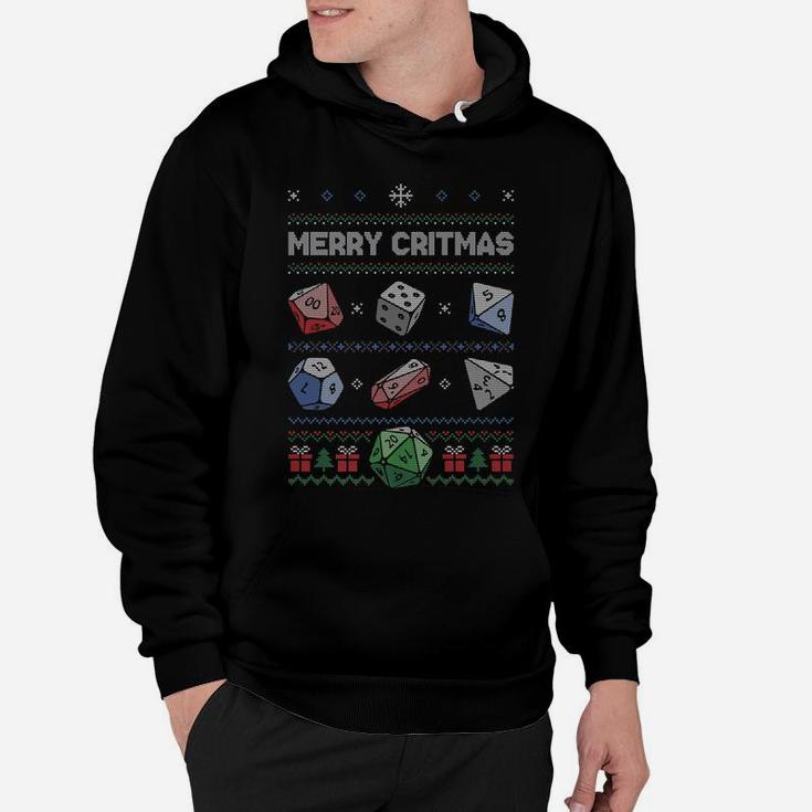 Merry Critmas Rpg D20 Tabletop Gaming Ugly Christmas Sweater Hoodie