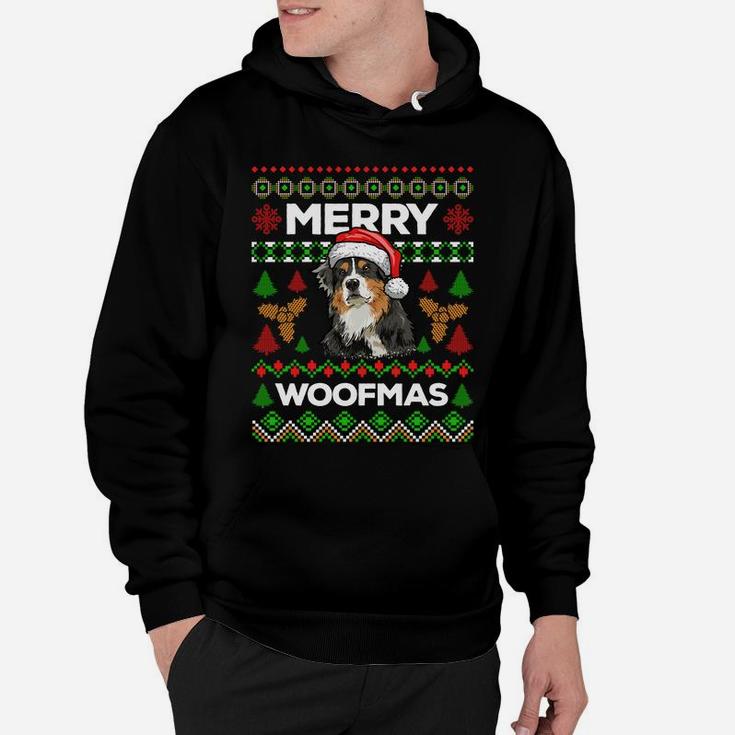 Merry Woofmas Ugly Sweater Christmas Australian Shepherd Sweatshirt Hoodie