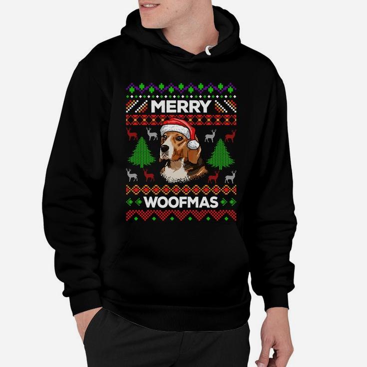 Merry Woofmas Ugly Sweater Christmas Beagle Lover Gift Sweatshirt Hoodie