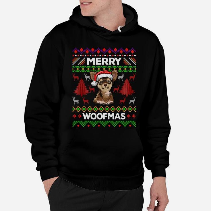 Merry Woofmas Ugly Sweater Christmas Chihuahua Lover Gift Sweatshirt Hoodie
