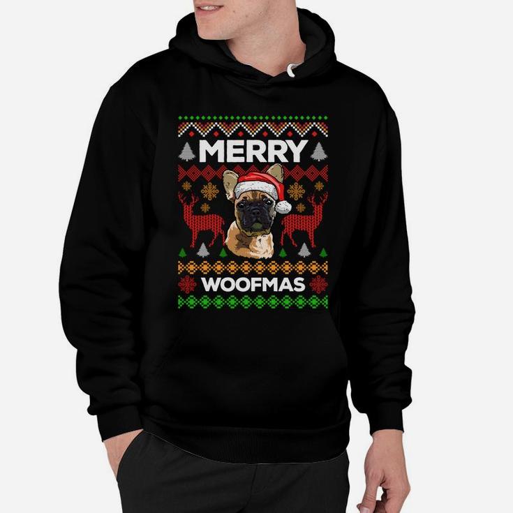 Merry Woofmas Ugly Sweater Christmas French Bulldog Lover Hoodie