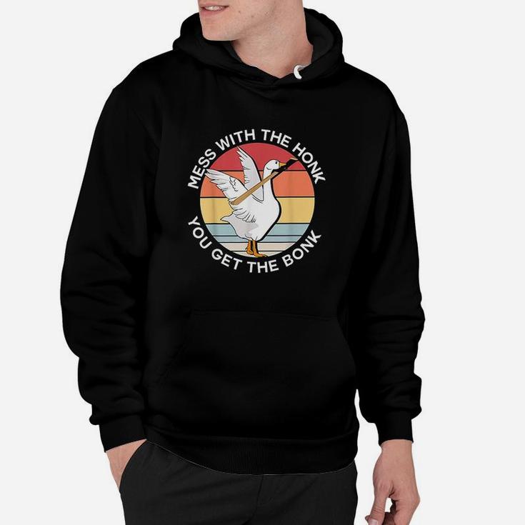 Mess With The Honk You Get The Bonk Goose Meme Retro Vintage Hoodie