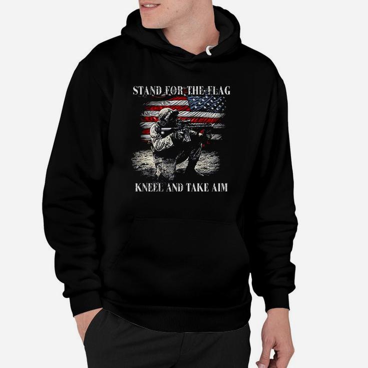Military Stand For The Flag Kneel And Take Aim Hoodie