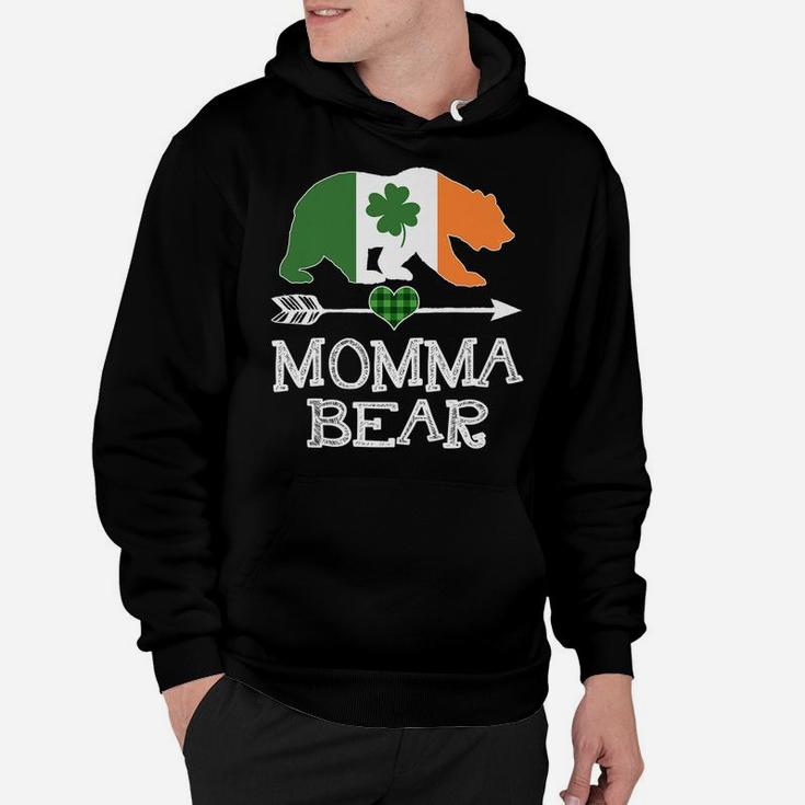 Momma Bear St Patricks Day Irish Green Plaid Family Gift Hoodie