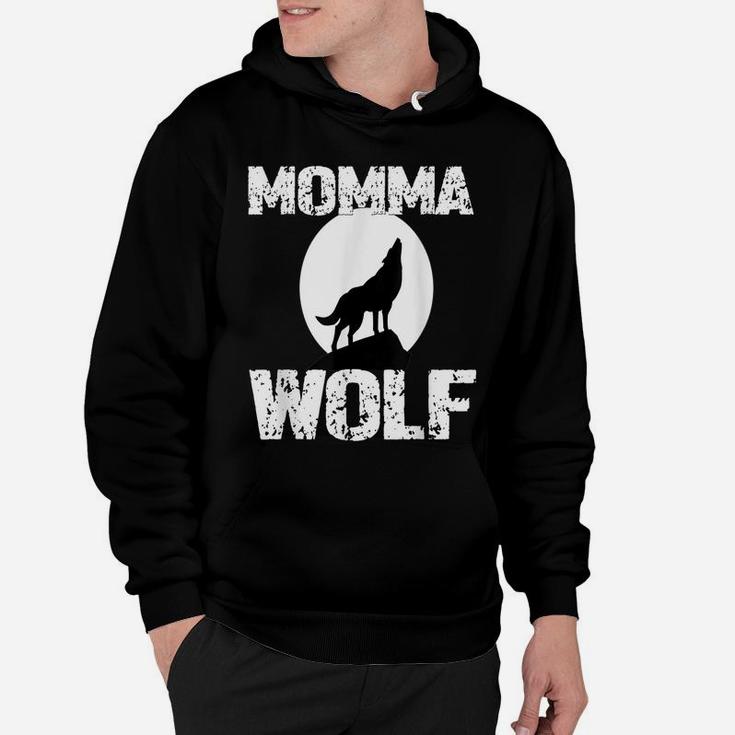 Momma Wolf Shirt Matching Family Tribe Wolves Moon Mom Mum Hoodie