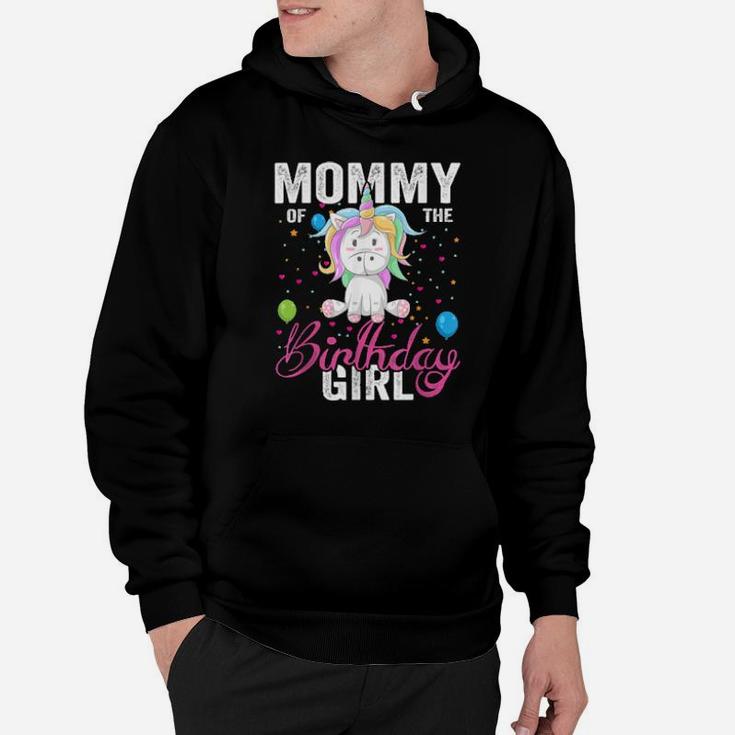 Mommy Of The Birthday Girl Cool Xmas Unicorn Hoodie