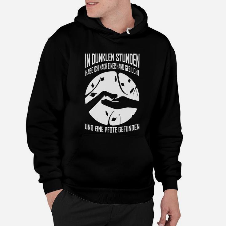 Motivationsspruch Hoodie Hand und Pfote, Inspirations Tee Schwarz