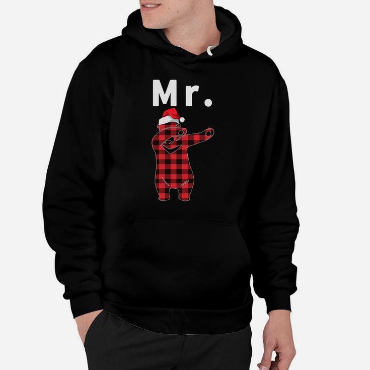 Mr Bear Christmas Sweatshirt For Couple Xmas Plaid Pajamas Hoodie