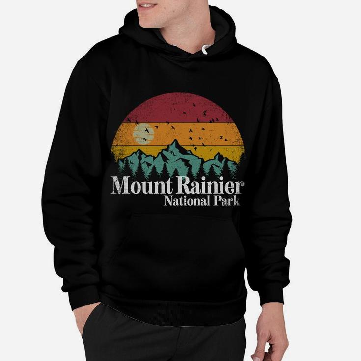 Mt Mount Rainier National Park Retro Style Hiking Vintage Sweatshirt Hoodie