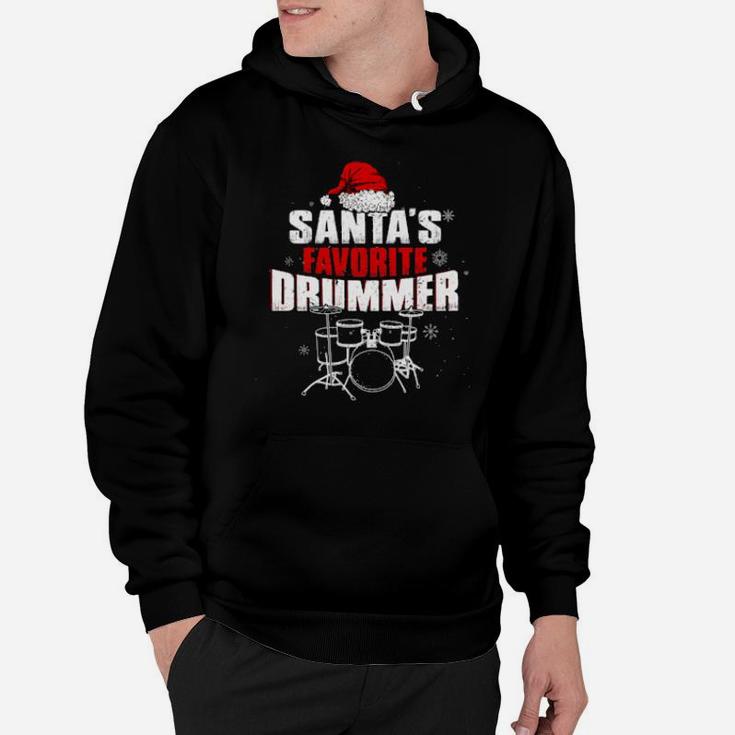 Music Lovers Santa's Favorite Drummer Hoodie