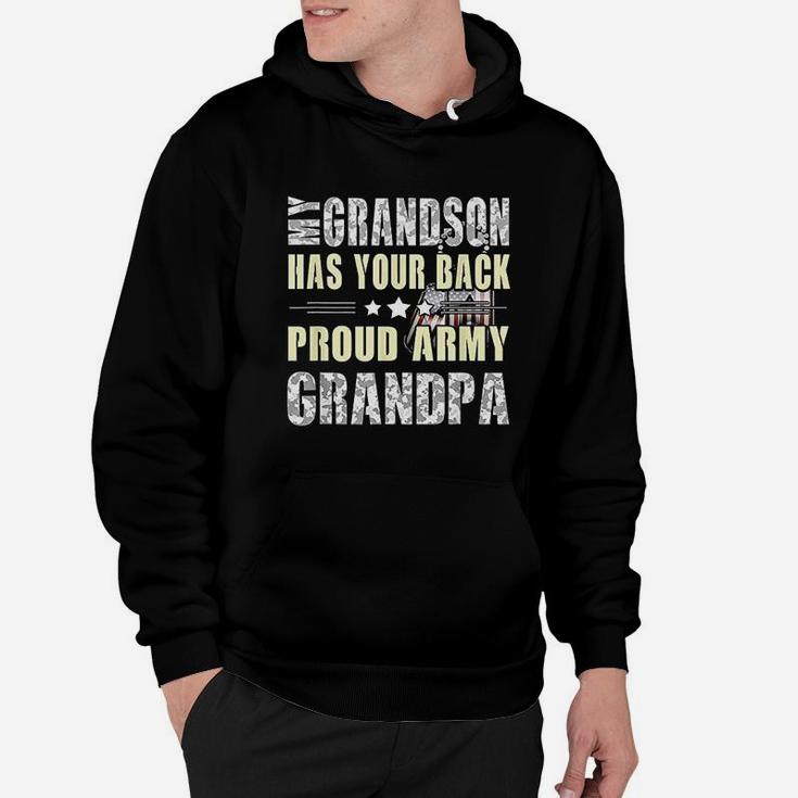 My Grandson Has Your Back Proud Army Grandpa Hoodie