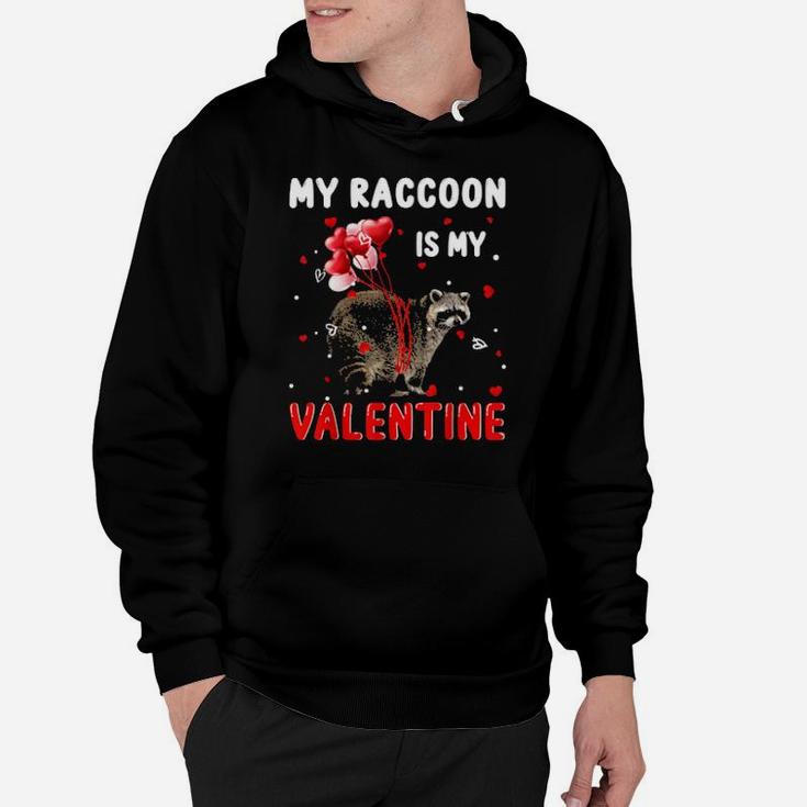 My Raccoon Is My Valentine  Animals Lover Gifts Hoodie