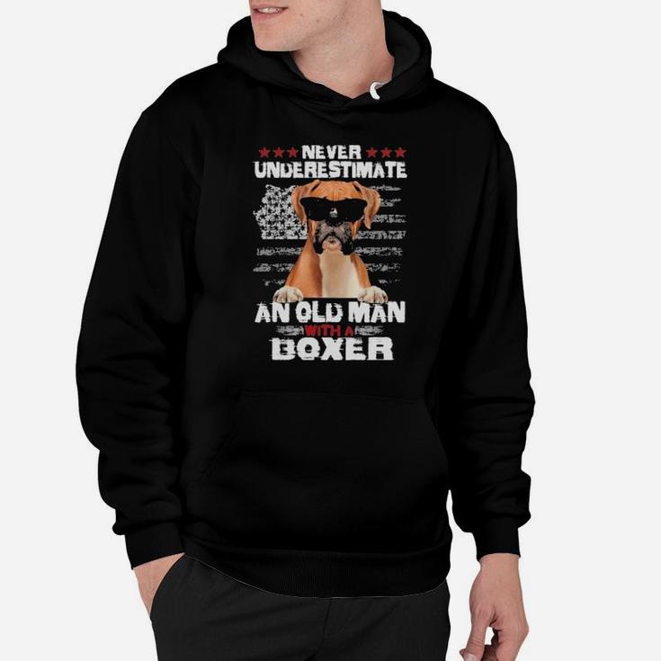 Never Underestimate An Old Man With A Boxer Hoodie