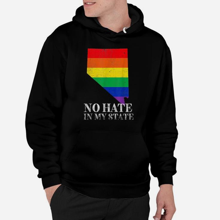 No Hate In My State Nevada Lgbt Pride Rainbow Flag Hoodie