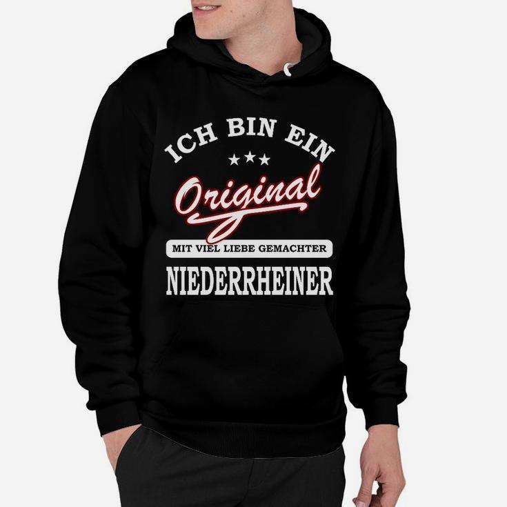 Original Niederrheiner Hoodie mit Spruch, Schwarz für Lokalpatrioten