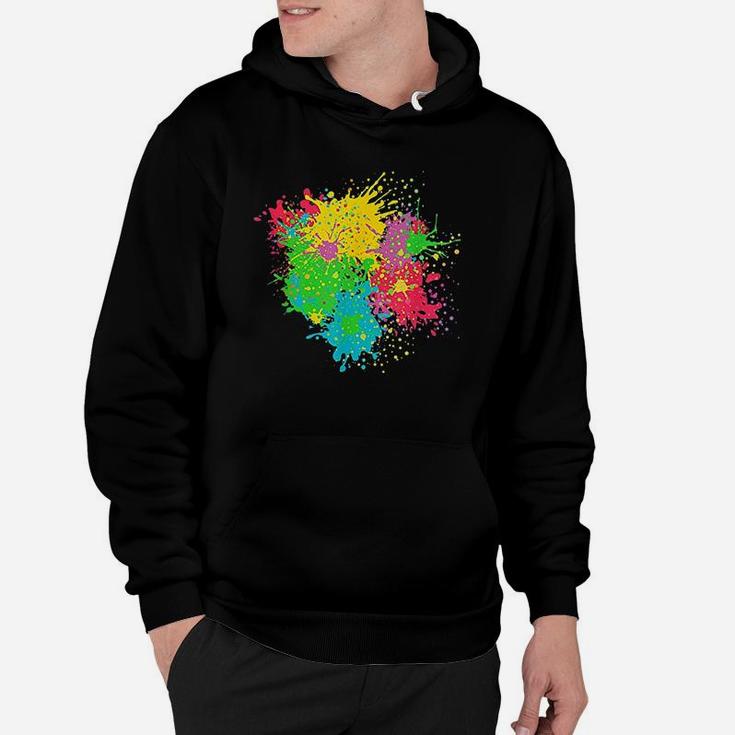 Paint Splashes Splatter Abstract Colourful Design Hoodie