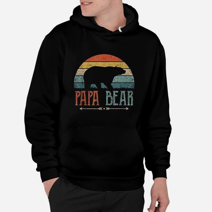 Papa Bear Vintage Daddy Father Day Retro Dad Hoodie