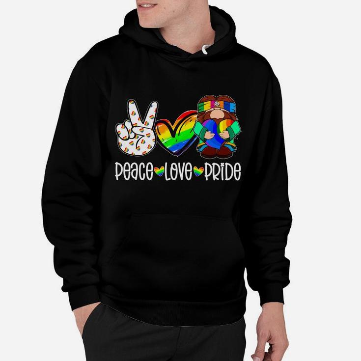 Peace Love Gay Pride Hippie Gnome Rainbow Lgbt Hoodie