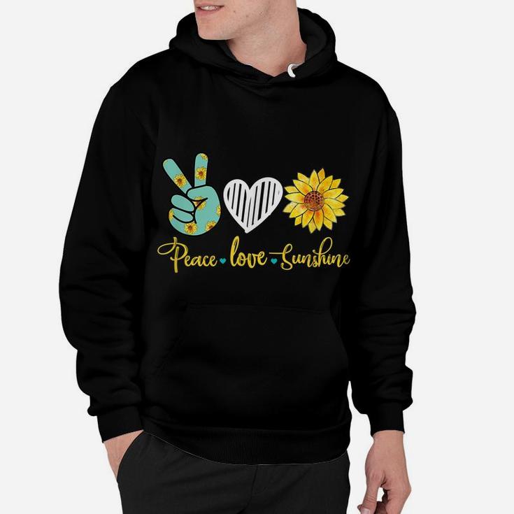 Peace Love Sunshine Summer Flower Heart Graphic Hoodie