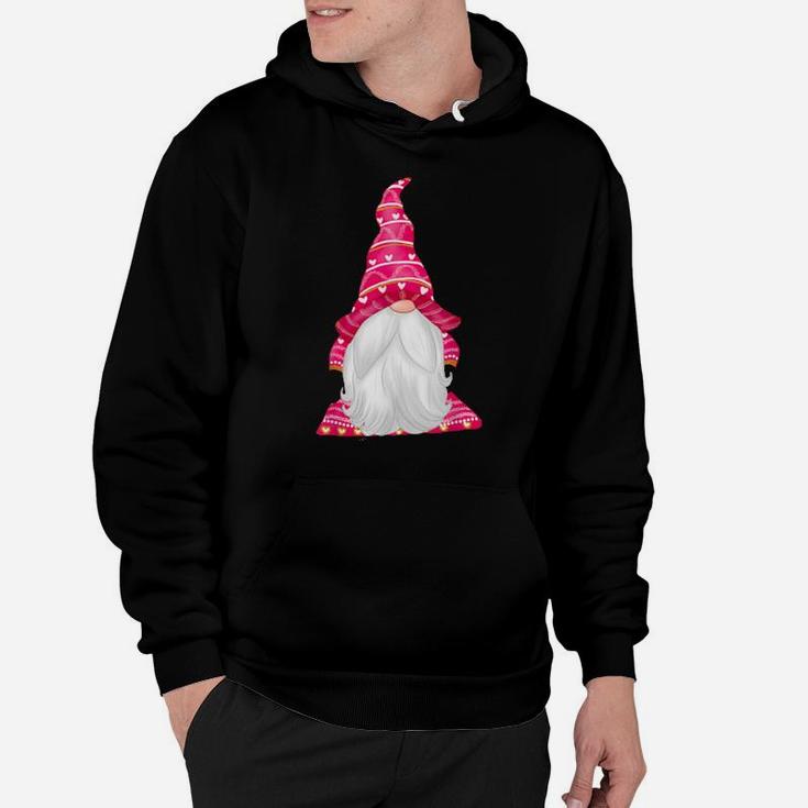 Pink Gnome Valentines Day Matching Couples Hoodie